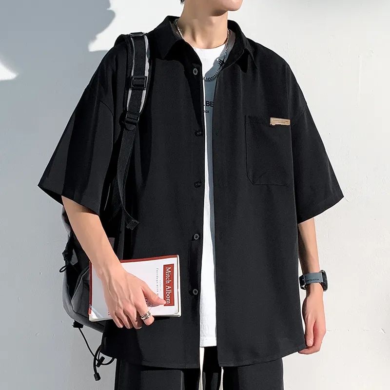 Pánské a dámské letní volné tričko s krátkým rukávem z ledového hedvábí, vysoce kvalitní bunda