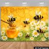 2D Cartoon Bees and Daisies Background Cloth Photo Booth Prop