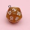 20-Sided Pearl Acrylic Dice Shaker Bag Keychain Pendant for DIY Jewelry