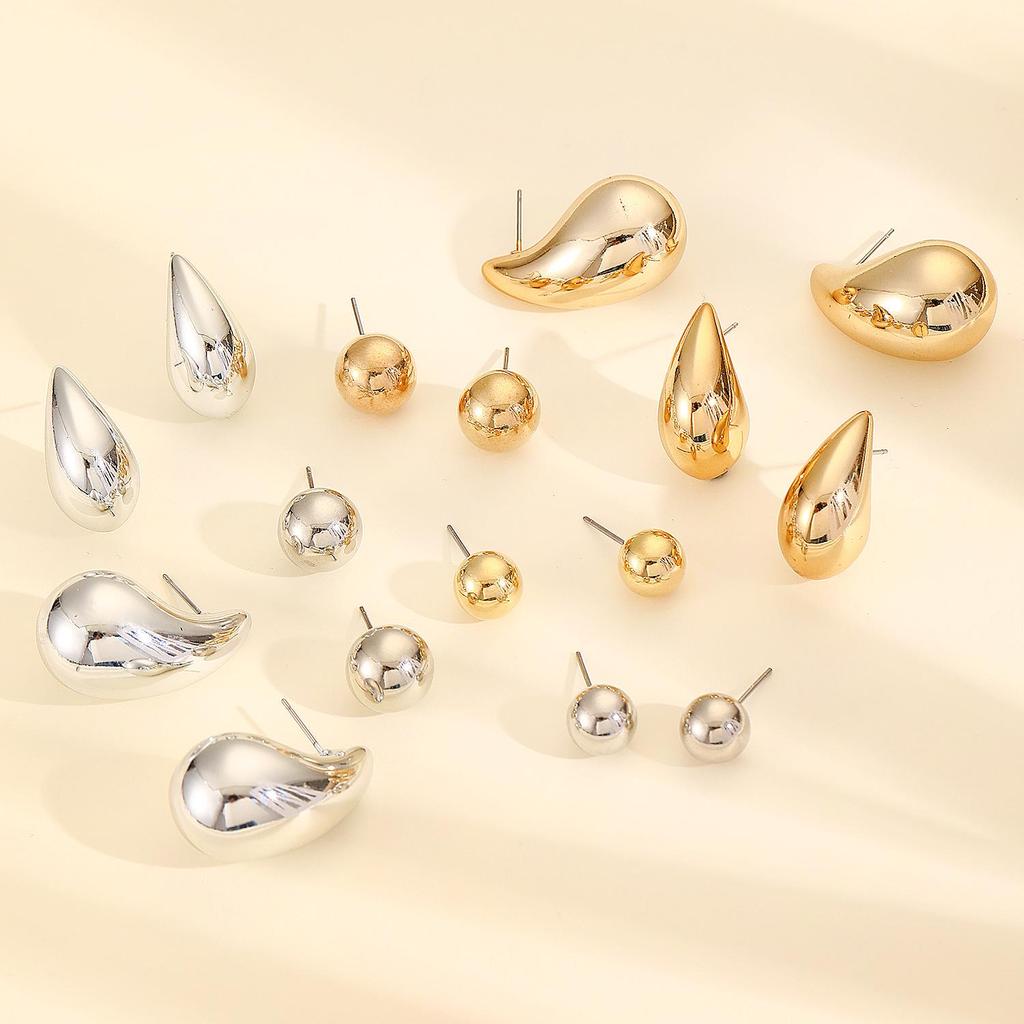 Teardrop Stud Earrings: Versatile European & American Fashion for Women
