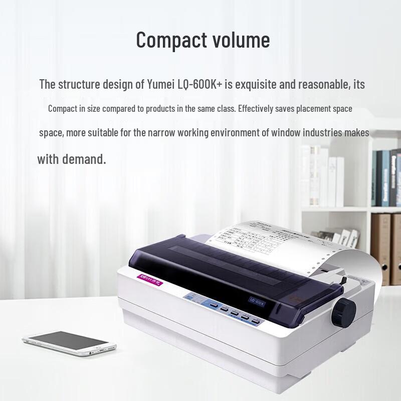 Jolimark LQ-600K+ 24-Pin 80-Column Dot Matrix Printer CN Plug (adapter Included)