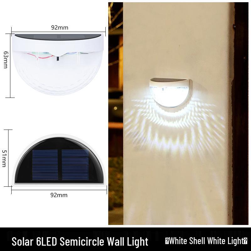 Solar Semicircular Outdoor Step & Wall Lights for Courtyard and Balcony Decor