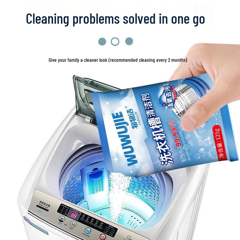 Washing Machine Descaling Cleaner 125g - Active Oxygen for Deep Cleaning and Stain Removal