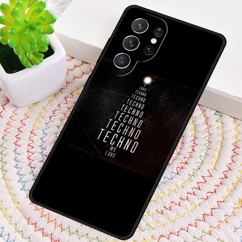 Love Techno Music Quotes soft Silicone Phone Case For Samsung Galaxy note 10 pro S26 S25 S24 S23 S22 S21 Plus Ultra Capa Cover