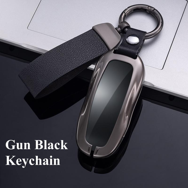 Fashion Metal Auto Intelligent Key Fob Case Cover Remote Fit For Tesla Model 3 Model Y Key Fob Housing Bag Mount Protector Auto Accessories
