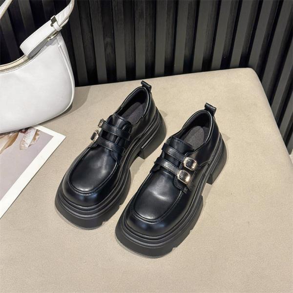 Универсальные женские мокасины оксфорды в британском стиле сабо на платформе черные туфли на плоской подошве женская обувь 35 2998₽
