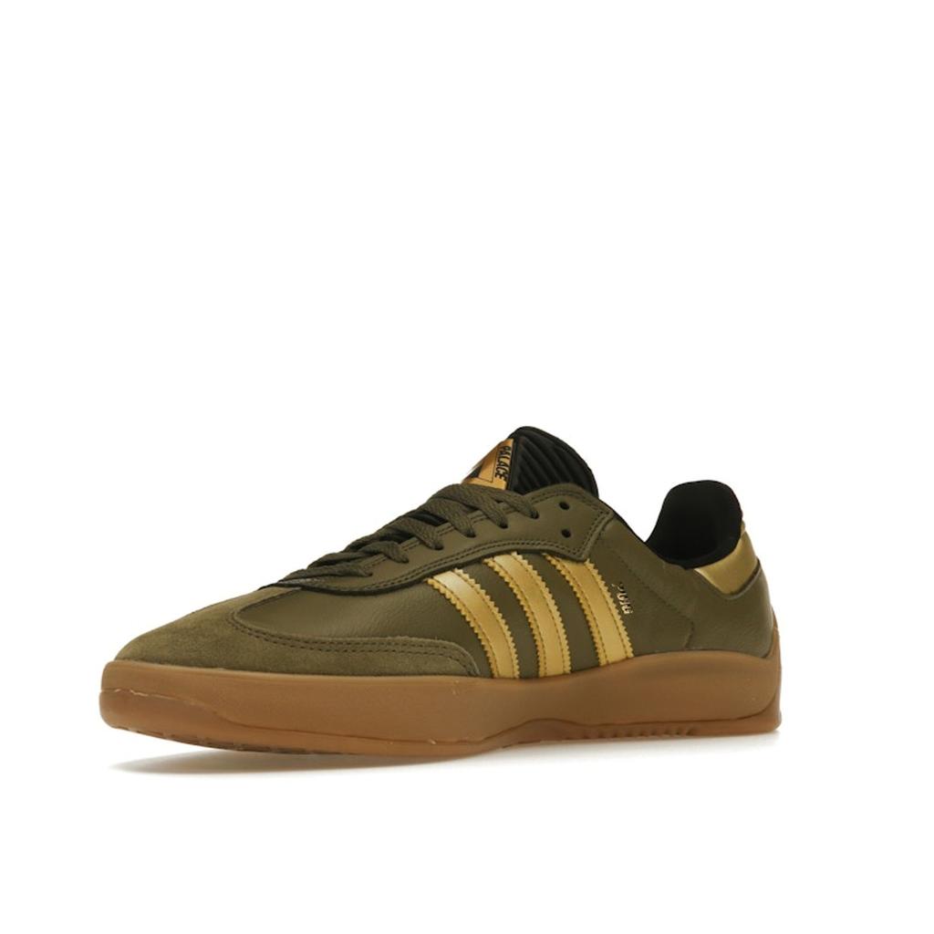 Palace X Adidas Puig Samba Olive Gold Unisex Sneakers Green Focus-Olive Metallic-Gold HQ6100