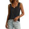 Women's Casual Sleeveless V Neck Loose Fit Solid Color Tank Top Lightweight Summer Blouse for Daily Wear and Outdoor Activities