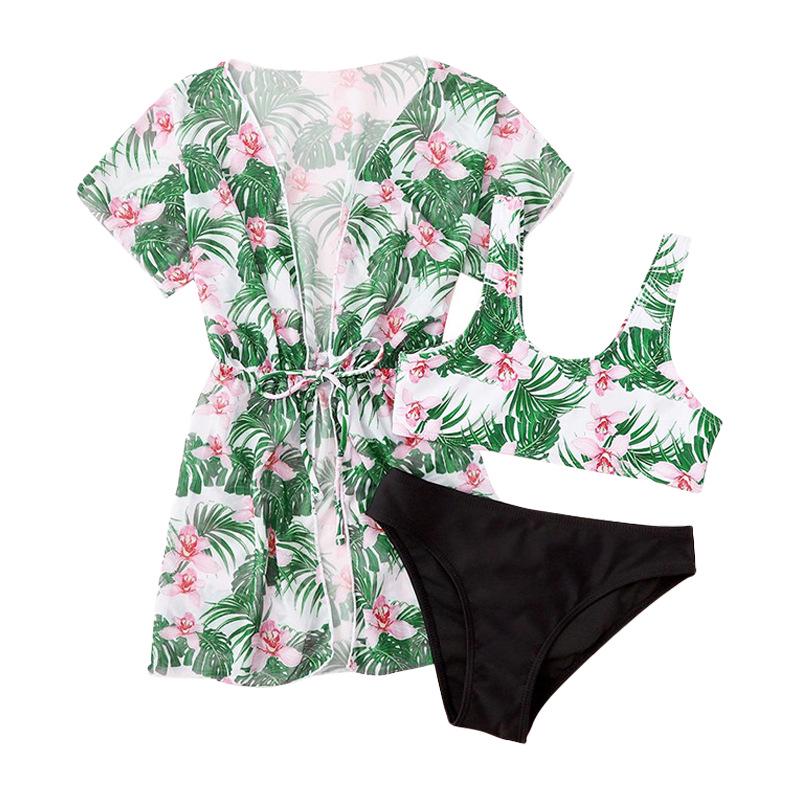 

Девочкин купальник-тройка - Дизайн со свежим принтом, Доступен в размерах S, M, L 160 (Size 16)