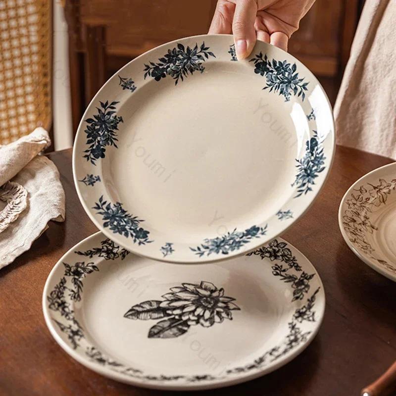 Kreative Keramikteller im chinesischen Stil Luxus Restaurant Dessert Salatteller Köstliche Hausgerichte Tiefer Teller Exquisites Geschirr