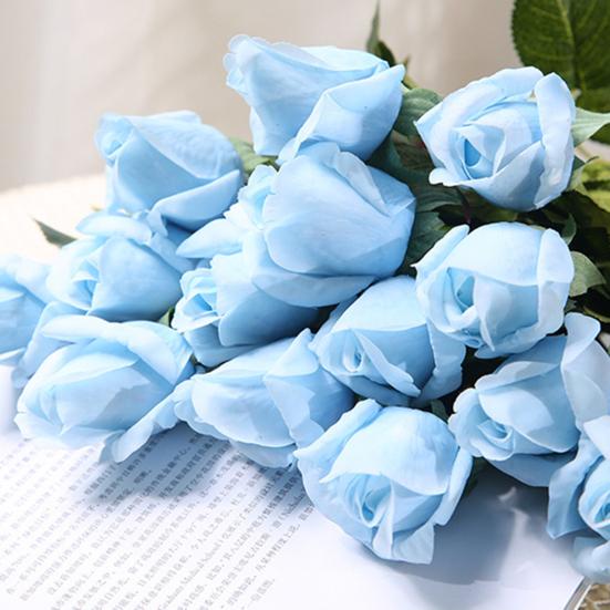 Rose Flower Buds Realistic Faux Silk Roses Bouquets Fake Flower Arrangement