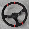 Racing Suede Leather Steering Wheel 14inch Universal Modified Car Sports Drift Steering Wheel