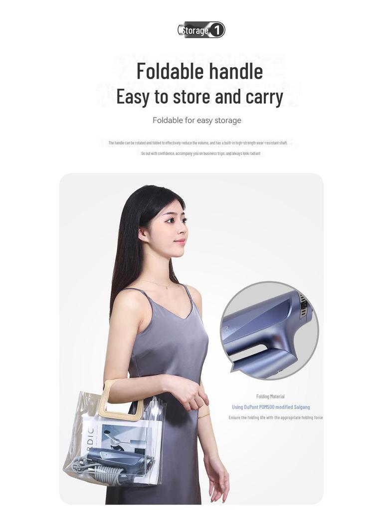 INNOVATOR Folding Hair Dryer: Plasma Technology, Damage-Free, High-Speed Motor, Low Noise