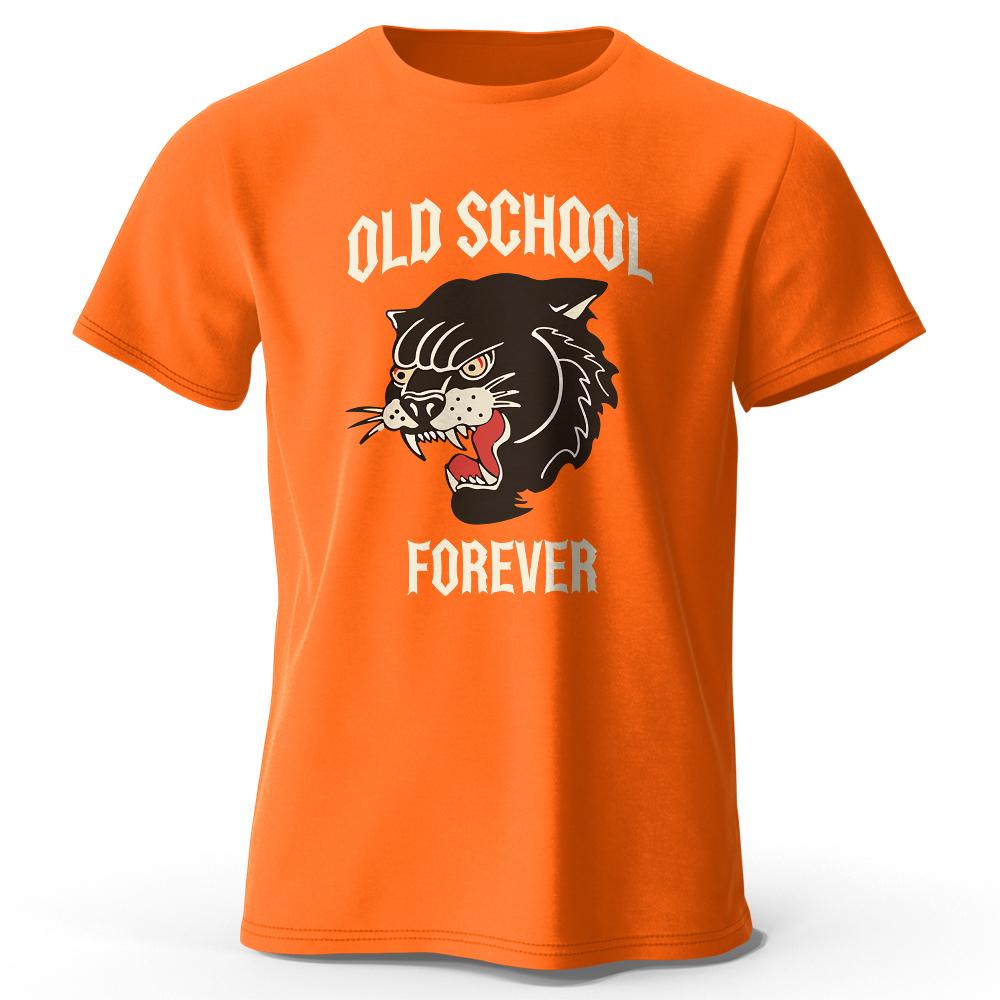 

Классическая мужская футболка Old School Forever с принтом в винтажном стиле для лета, топы, футболки, уличная мода XXXL оранжевый