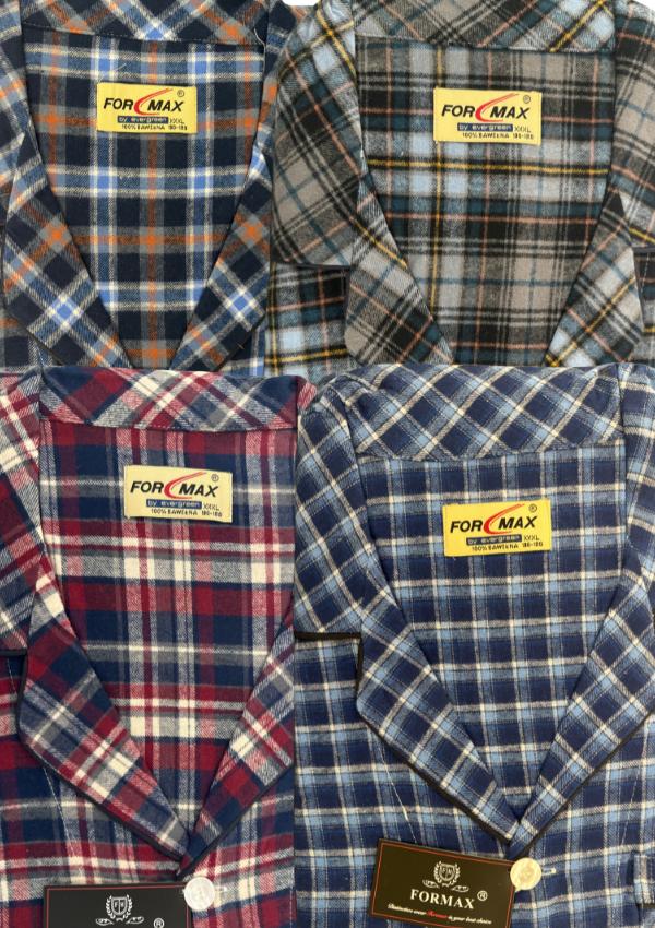 Men's Flannel Pajamas Formax Button-Up Comfortable Nice Warm Comfortable 5XL
