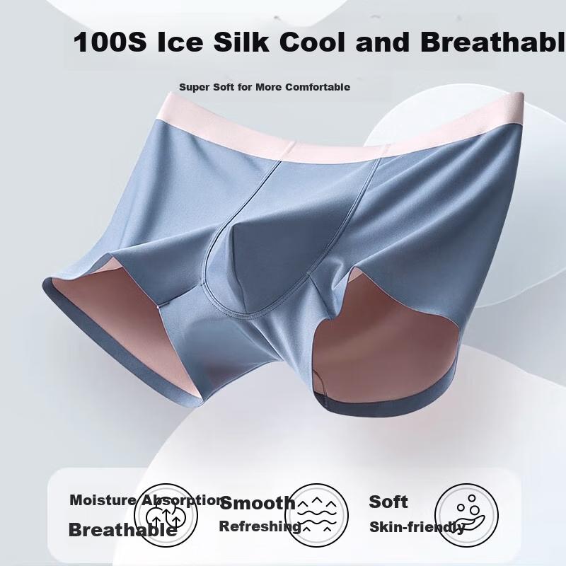 LangSha Spring And Summer New Modal Underwear for Men, Antibacterial Seamless Cool Breathable Comfortable Boxer Briefs
