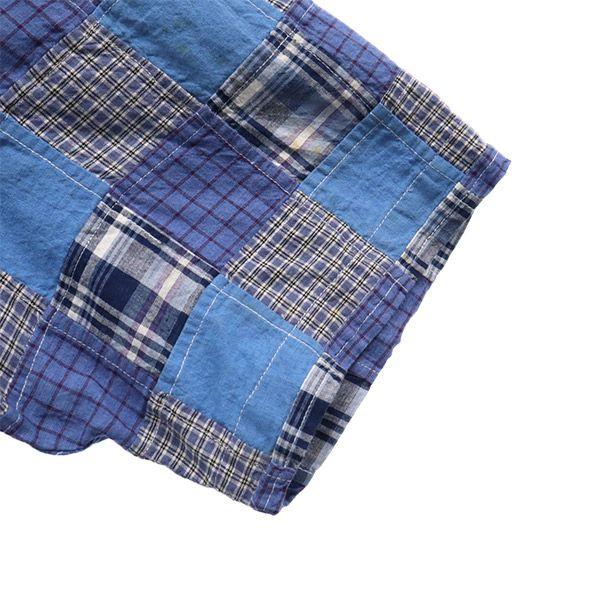 Pearly Gates Check Pattern Golf Short Sleeve Button Down Shirt Patchwork Men's Used