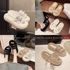 2025 Autumn and Winter New Thick-soled Fluffy Slippers Outer Wear Women's Versatile Fashion Soft Bottom Light Luxury Light Stepping On Shit Feeling