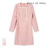 ECOLEDEPARIS Square Neck Tweed Dress_Cb2Zwoa012Z