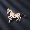 Einteilige Strass-Pferdebrosche, Unisex Emaille-Tier-Anstecker, Ideal für Damen-Büroparty, Modeaccessoires und Geschenke