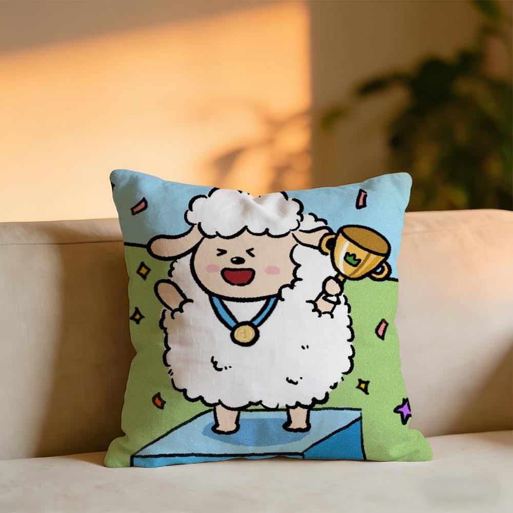 

Cute Animal Champion Cushion Cover Cozy Velvet Throw PillowSoft Warm Cushion For Sofa Bed 30x30 cm