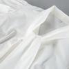 Court style French waist strap bow pure cotton white bubble sleeve shirt women's high-end long-sleeved top