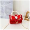 Lovely Red Velvet Tiger Head Handbag For Girls Trendy Crossbody Bag For Kids