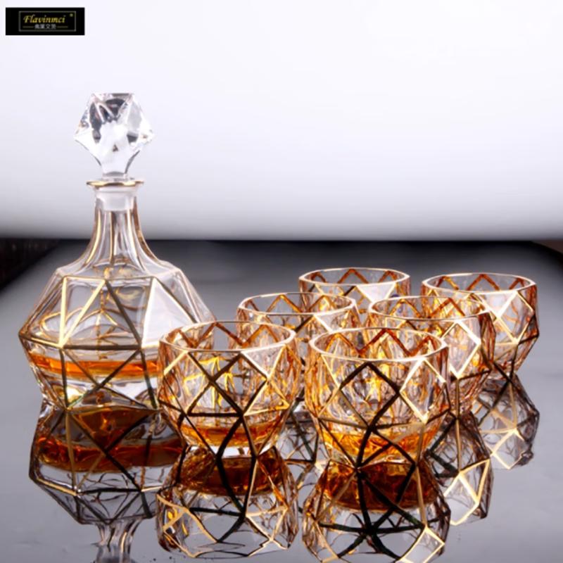 Flavinmci Diamantové Zlaté Křišťálové Karafy na Whisky