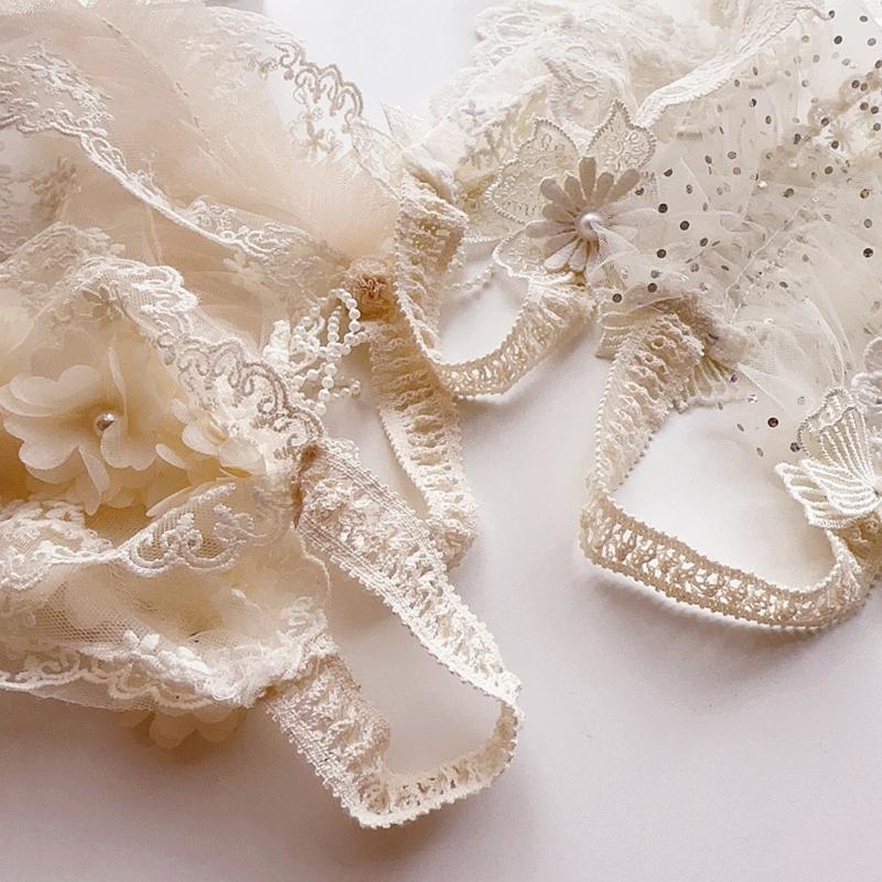 Adjustable Infant Lace Headwear Elastic Hair Band Soft Comfortable Polyester Baby Girls Hair Decoration Retro Design