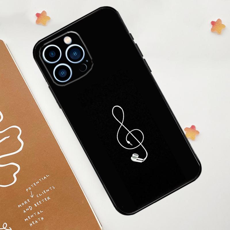 Minimalist Music Lover Phone Case For iPhone 17 Pro Max 14 13 12 11 15 16 Pro Max Mini 15 Plus 16e 17 Air Funda