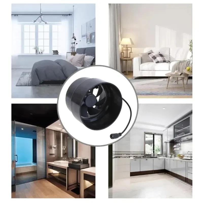 Leistungsstarker Rohrventilator 12V Lüftungs-Abluftventilator 100mm-110mm Für Zuhause Außenbereich Betrieben Durch 12V Solarpanel/Netzteil