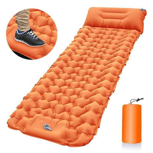 1PC Camping Spací podložka Nafukovací vodotěsná podložka na spaní s vestavěnou pumpou, ultra silný odolný ultra lehký vzduchový polštář ovládaný nohou