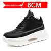 Men's White Hidden Lift Casual Sneakers, 10cm Height Boost, Thick Sole, Trendy Dad Shoes