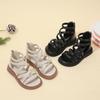 Flache Sandalen für Mädchen Sandalen mit weicher Sohle Römische Sandalen Kinderschuh Prinzessin Mittlere Größe Schuh für große Mädchen Kinderschuh Cooler Stiefel