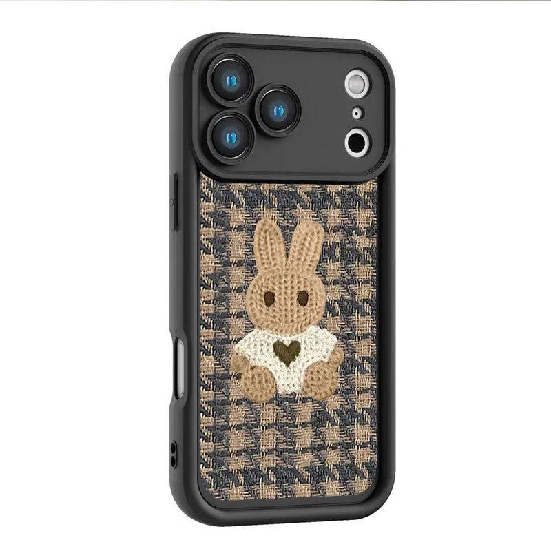 Capa de Celular Adorável de Coelho à Prova de Queda para iPhone 17, 16 Pro, 15 Pro Max, 14 e 13 Pro.