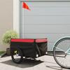 Vidaxl Fahrradanhänger, Schwarz-Rot, 45 kg, Eisen