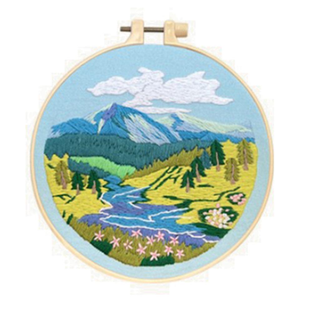 Handmade Cross Stitch Set Hand-stitched Embroidery Set Nature Scenery Embroidery Kit  Beginner