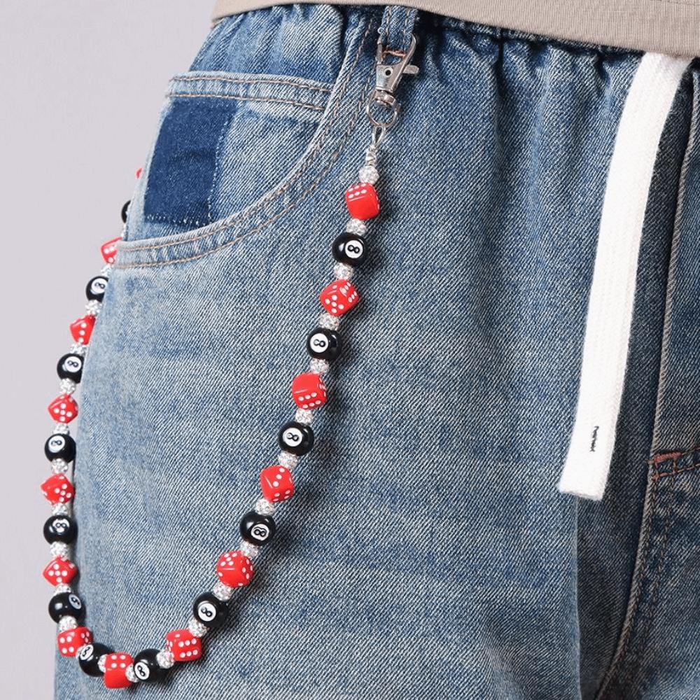 Zinc Zinc Zinc Alloy Colorful Dice Waist Chain Billiard Ball Punk Belt Chain Metal Pants Chain Jeans