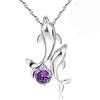 Korean Fashion Imitation Silver Zircon Pendant Necklace for Women