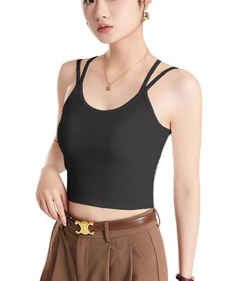 Kayuuhin Schöner Rücken Kurze Länge mit Tank-Unterwäsche Einfarbig Beliebt Stilvoll und Einfach Perfekt für Sport und Alltag Damen Camisole,