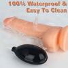 Realistic Water-Spray Silicone Dildo, Soft Skin Feel Penis Toy with Strong Suction Cup, G-Spot & P-Spot Stimulator for Couples
