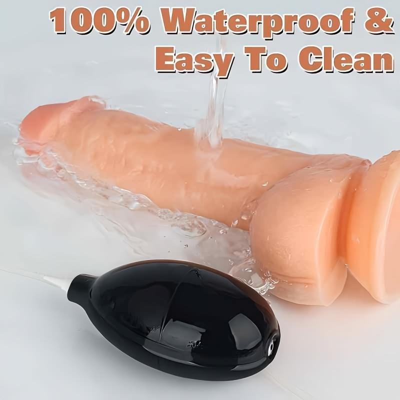 Realistic Water-Spray Silicone Dildo, Soft Skin Feel Penis Toy with Strong Suction Cup, G-Spot & P-Spot Stimulator for Couples