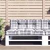 2 Piece Pallet Cushions Gray Checkered Pattern Fabric