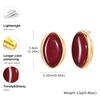 Vintage Luxury Large Geometry Oval Stud Earrings for Women Girls Fashion Metal Charms Piercing Jewelry Accessories Gifts