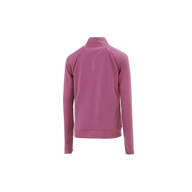 Nike Dri-Fit Double Swoosh Half-Zip Quick-Dry Reflective Long-Sleeve T-Shirt Women Tops Deep-Red DD6842-507