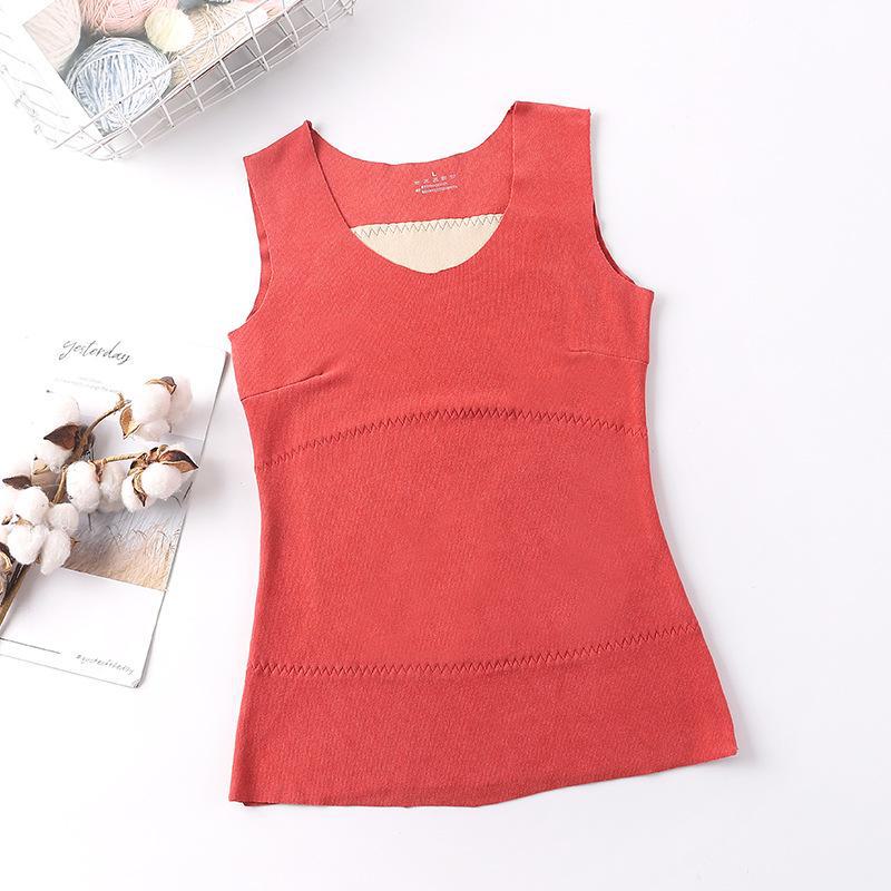 Women's Seamless German Velvet Double-Layer Warm Vest - Slim Fit, Large Size, Autumn/Winter