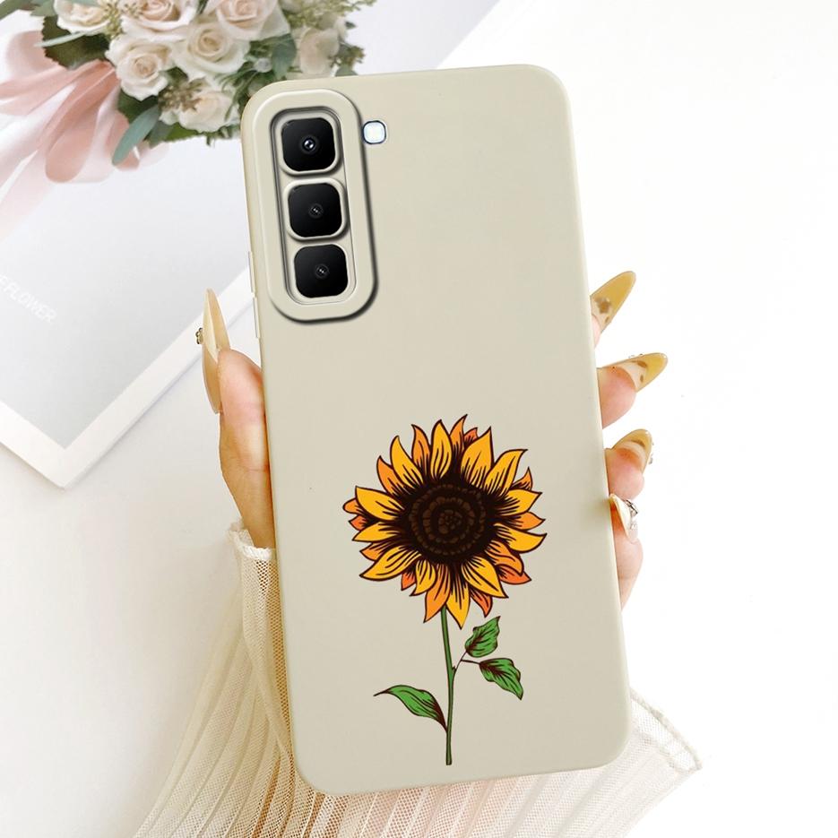 For Infinix Hot 70 5G Case X6895 X6895B Pretty Girl Sunflowers Painted Cover Soft TPU Phone Case For Infinix Hot 70 Hot70 Fundas