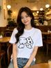 Cute Simple Line Drawing Dog Cat Print WoUnisex Unisex T Shirt Casual Soft Cotton Short Sleeve O Neck Tee Loose Daily Couple Tops
