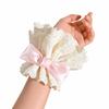 1PC Ruffled Lace Hand Sleeve Cuffs Bowknot Gothic Style Bracelet New Cosplay Wristband  For Women
