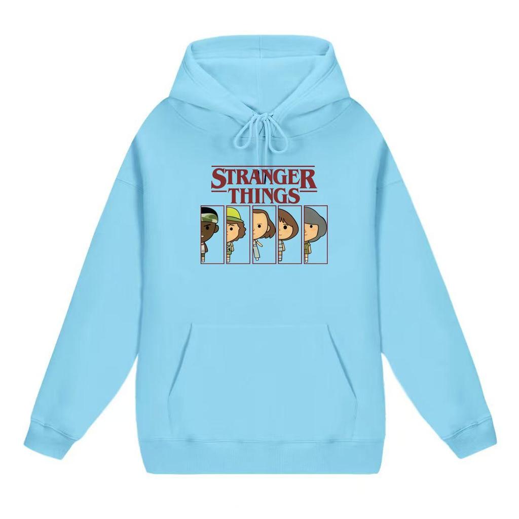 2025 Kids European & American STRANGER THINGSKAT Cartoon Fleece Hoodie for Autumn/Winter